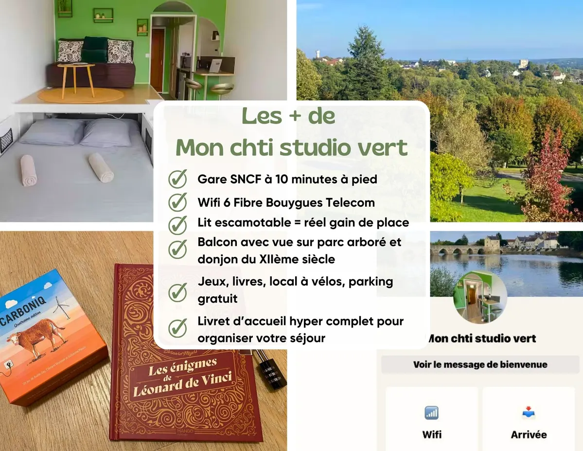 Studio vue vallée du Cher · Classé Le Corbusier · Réservation directe sans frais
