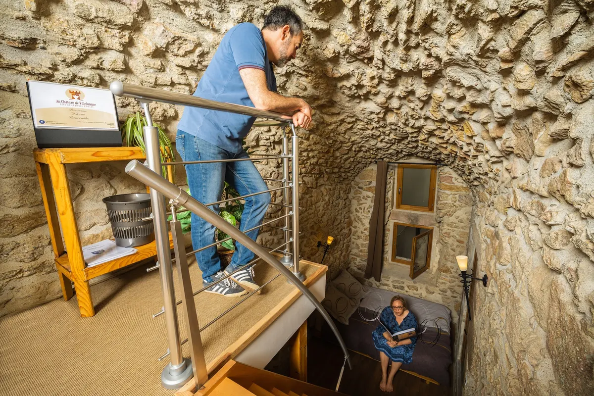 Chambre double l'étable au Château de Villelongue, dans l'Aude, Pays Cathare, animaux admis